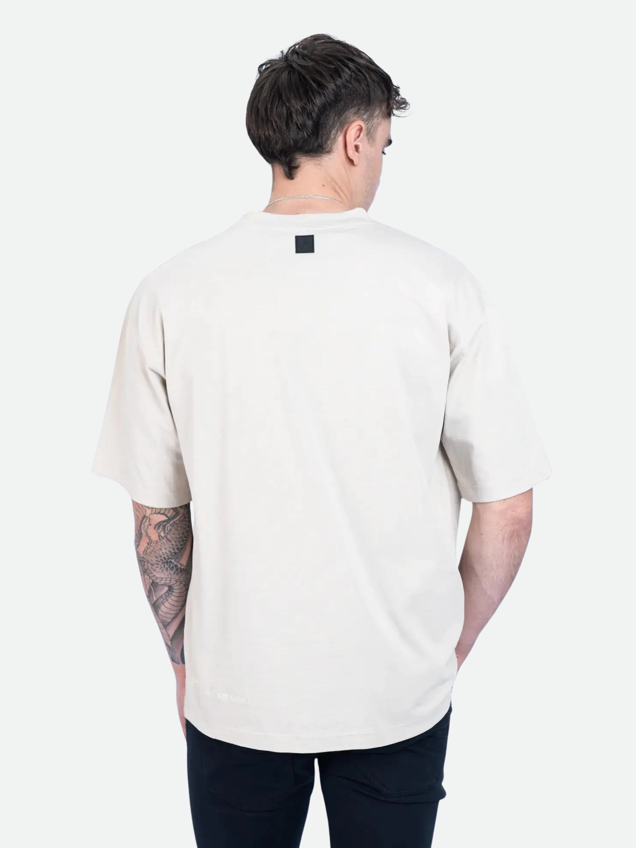 Fade T-Shirt Boxy Logo Stone